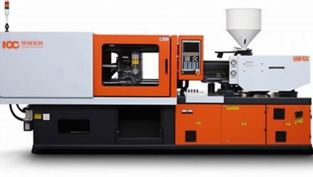 Industrial injection molding machine with a digital control panel, used for producing high-volume plastic parts in the 3D Printing vs Injection Molding comparison.